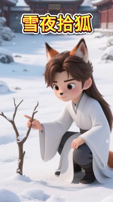 雪夜拾狐