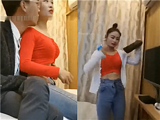 斯文眼镜男宾馆网约身材性感漂亮的援交女上门服务�