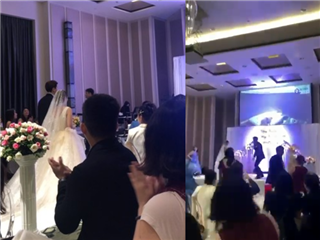 婚礼绿帽新郎复仇！「新娘偷腥片」婚礼上曝光 宾客看傻�