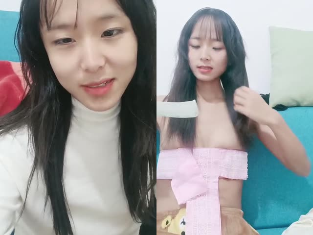 居家小情侣出租屋中直播赚钱�