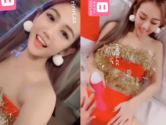 SWAG颜值女神chinhbaby 圣诞礼物肛塞尾巴 解禁菊爆 诱惑司机�