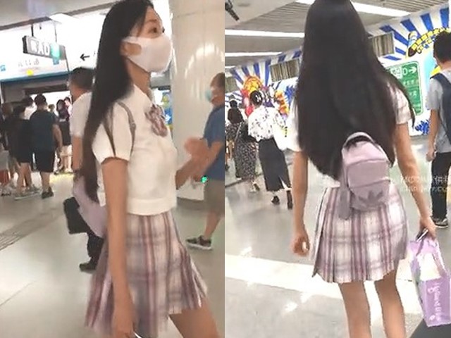 路上欣赏各种小姐姐裙底风光�