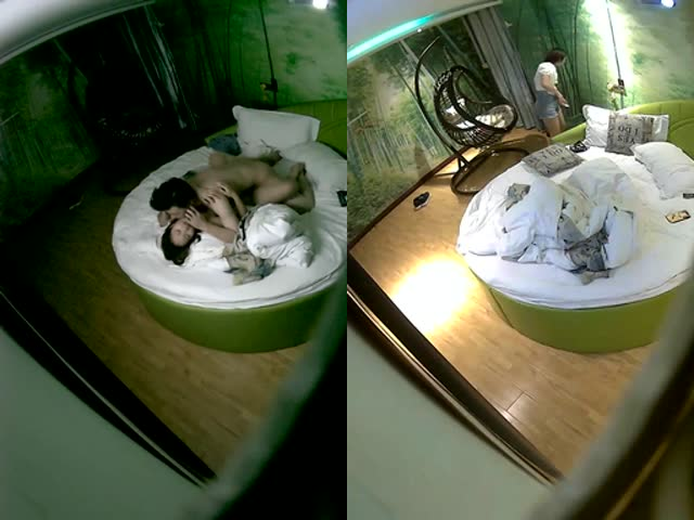 竹林主题酒店搞对象的小青年开房造爱�