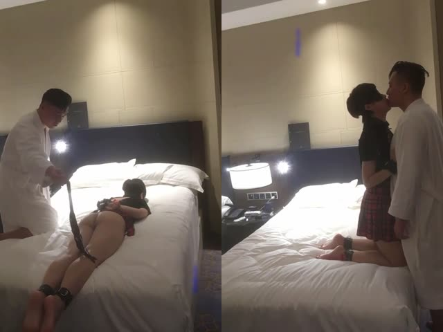 肌肉猛男健身房认识的小母狗，酒店开房玩捆绑偷拍小视频�