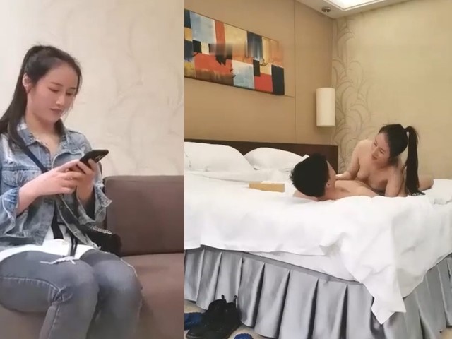 高价约操马尾辫气质兼职御姐,眼镜男迫不及待摸奶子,解开衣服按着头插嘴�