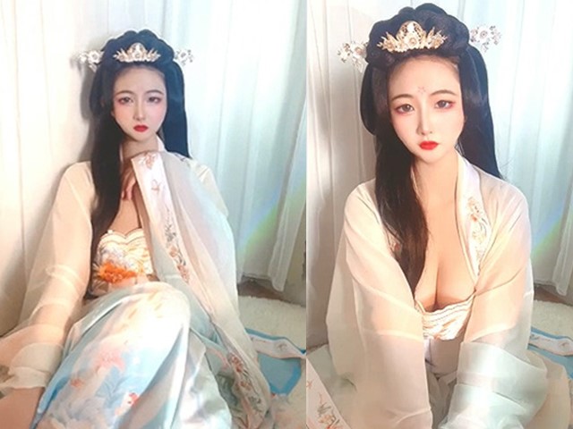 超仙级嫩模『年年』定制汉服�