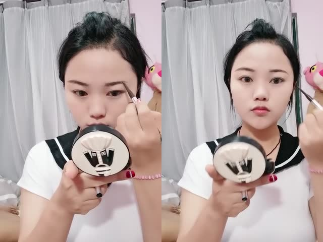 大奶豐滿人妻幹前化個妝給情人加buff�