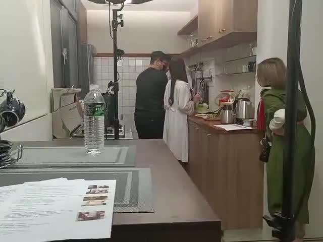 吴梦梦和3个专业摄影师